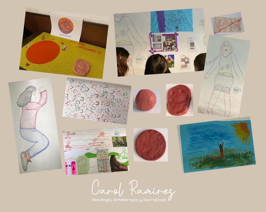 obras de arte de mujeres de los grupos de arteterapia