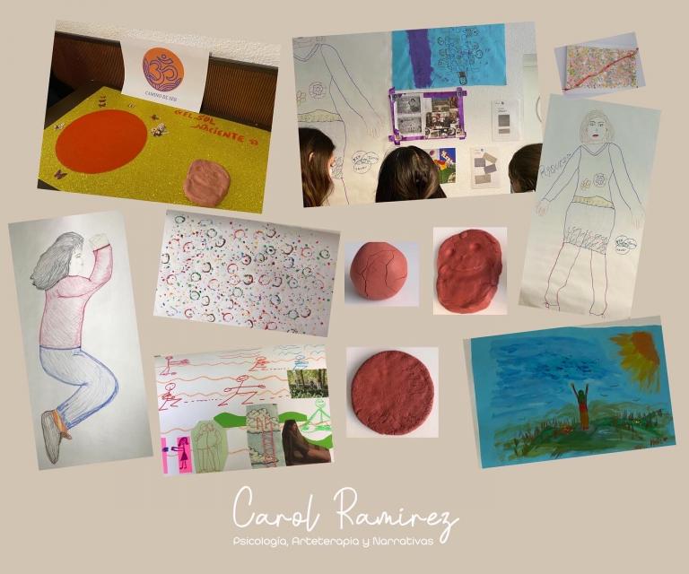 obras de arte de mujeres de los grupos de arteterapia